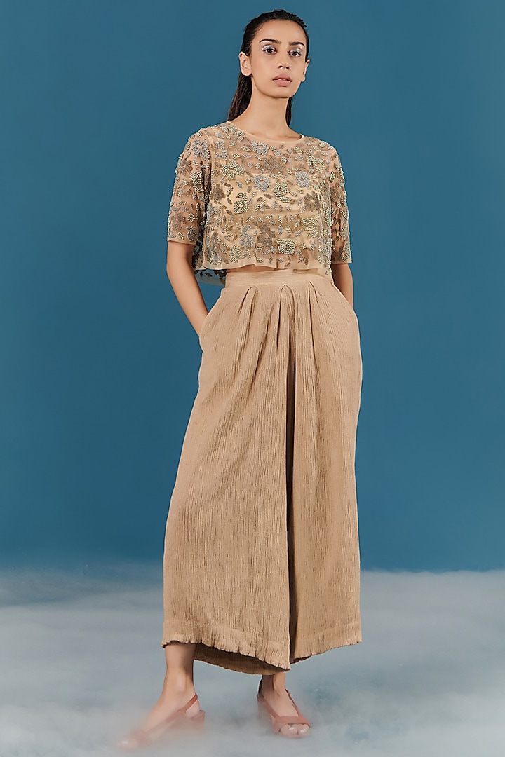 Bronze Viscose Pant Set by ILK by Shikha and Vinita at Pernia's Pop Up Shop