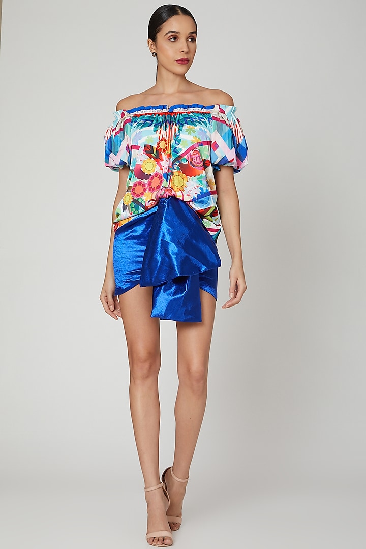 Multi Colored Floral Printed Top by Manish Arora