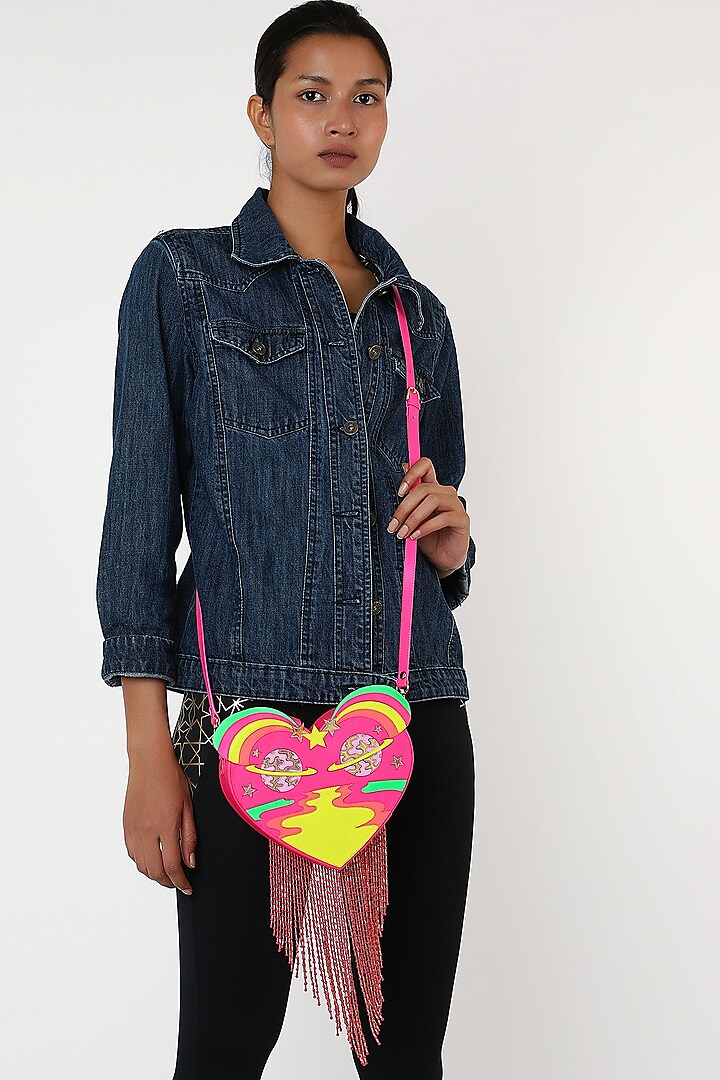 Pink Heart Shaped Bag by Manish Arora