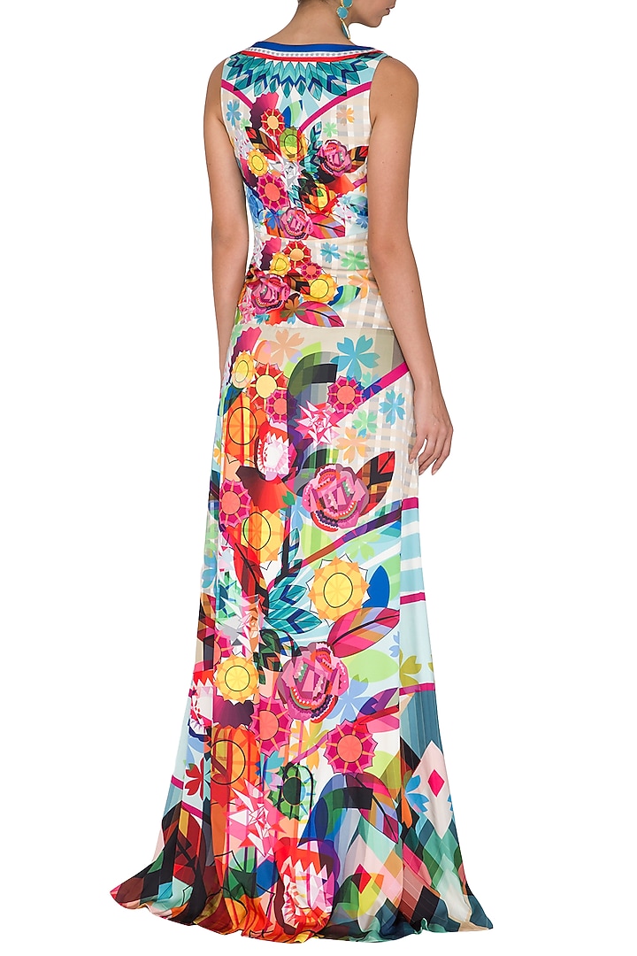 Fuchsia Digital Printed Gown by Manish Arora at Pernia's Pop Up Shop