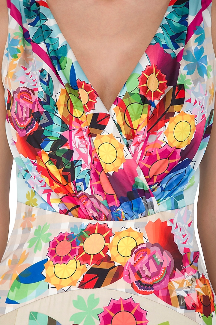 Fuchsia Digital Printed Gown by Manish Arora at Pernia's Pop Up Shop