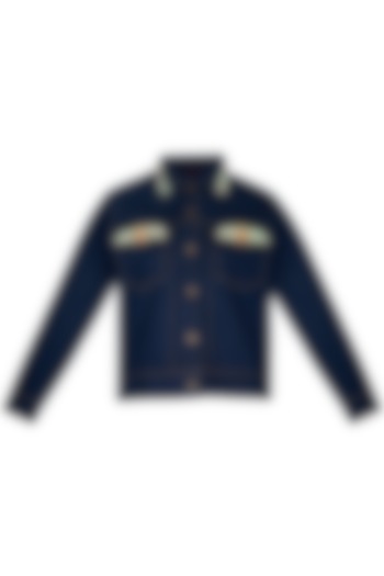 Navy Blue Denim Jacket by Manish Arora