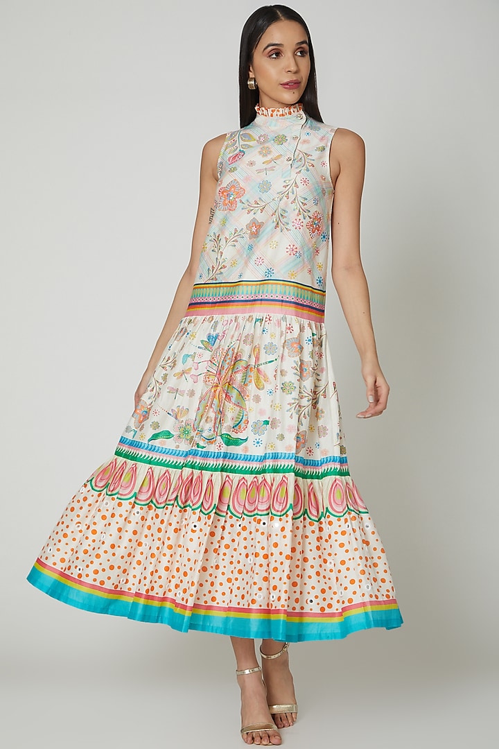 Multi Colored Embroidered & Printed Dress by Manish Arora
