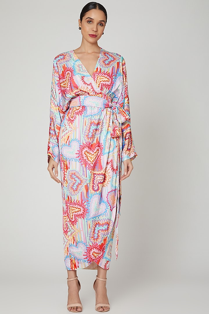 Multi Colored Heart Printed Dress by Manish Arora