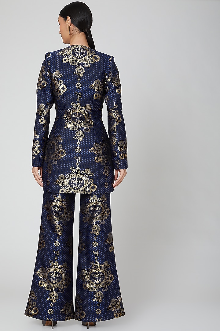 Midnight Blue Brocade Pants by Manish Arora at Pernia's Pop Up Shop