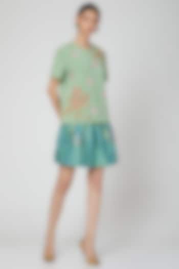 Mehendi Green Mini Skirt by Manish Arora