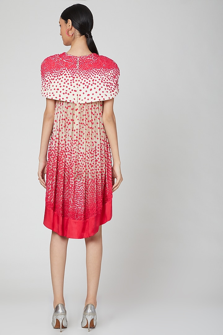 Red Embroidered Asymmetric Dress by Manish Arora at Pernia's Pop Up Shop