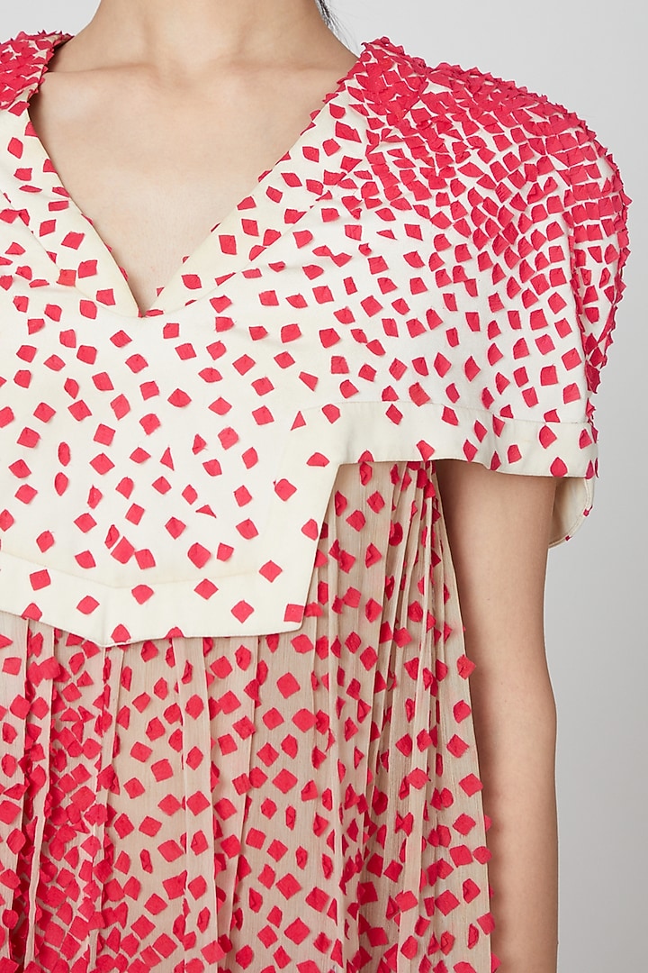 Red Embroidered Asymmetric Dress by Manish Arora at Pernia's Pop Up Shop