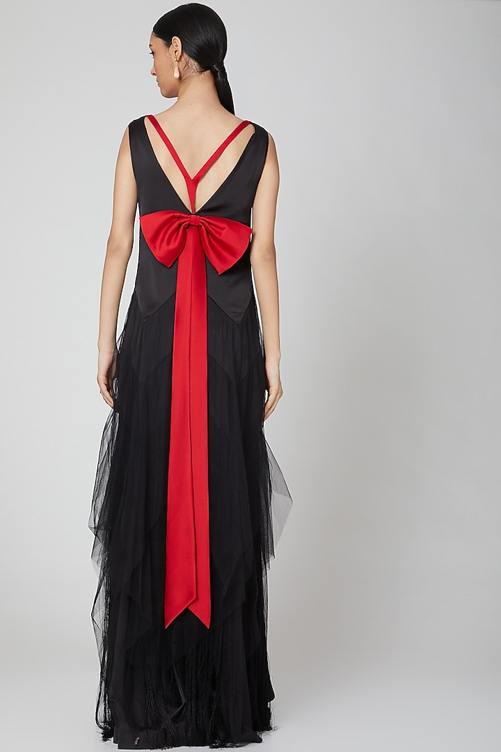 Black Embellished Maxi Dress by Manish Arora at Pernia's Pop Up Shop