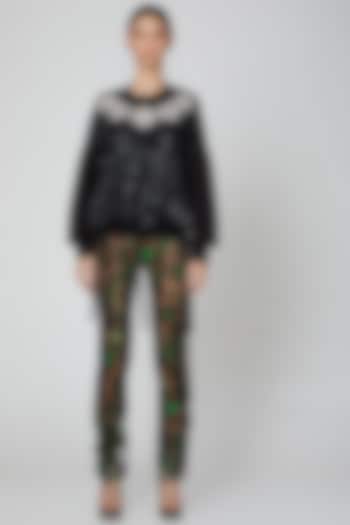 Black Zardosi Embroidered Top by Manish Arora at Pernia's Pop Up Shop