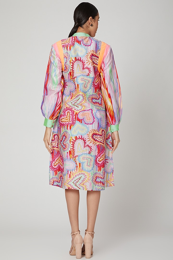 Multi Colored Printed Silk Cocktail Dress by Manish Arora at Pernia's Pop Up Shop