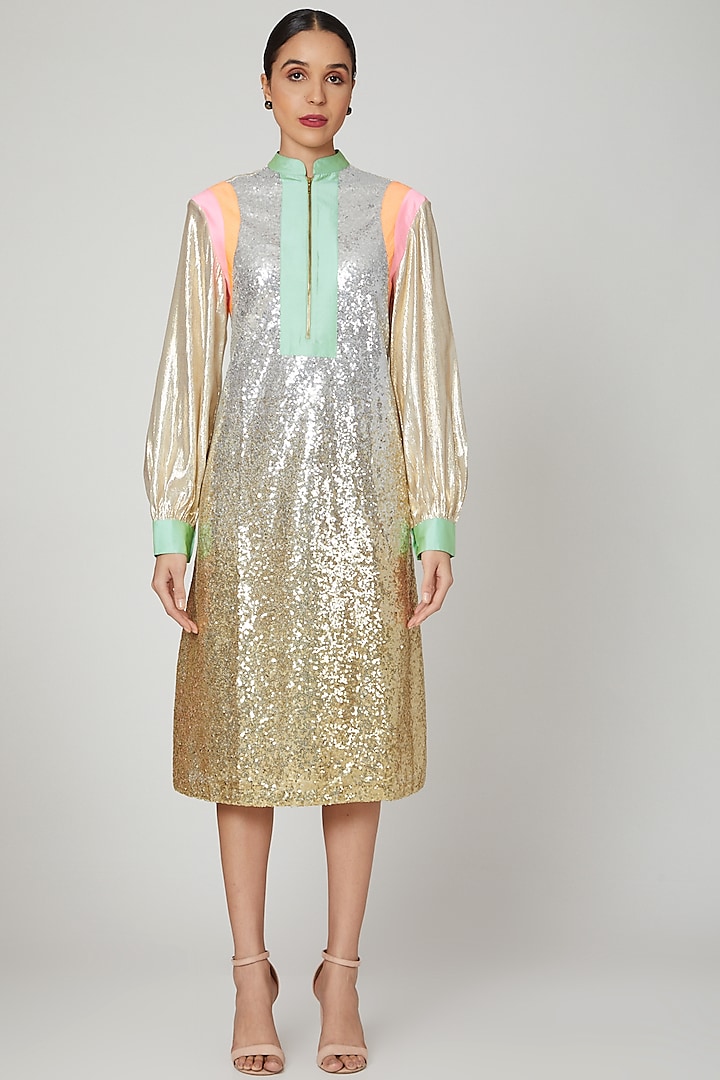 Gold Sequins Dress by Manish Arora