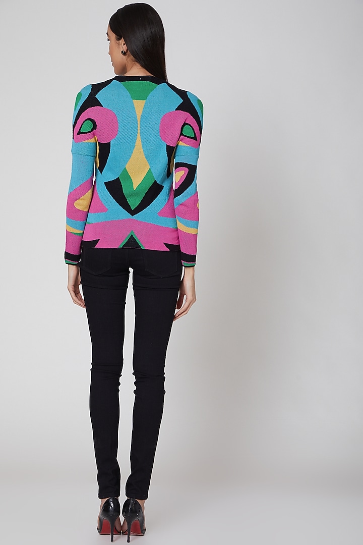Multi Colored Knitted Sweater by Manish Arora at Pernia's Pop Up Shop