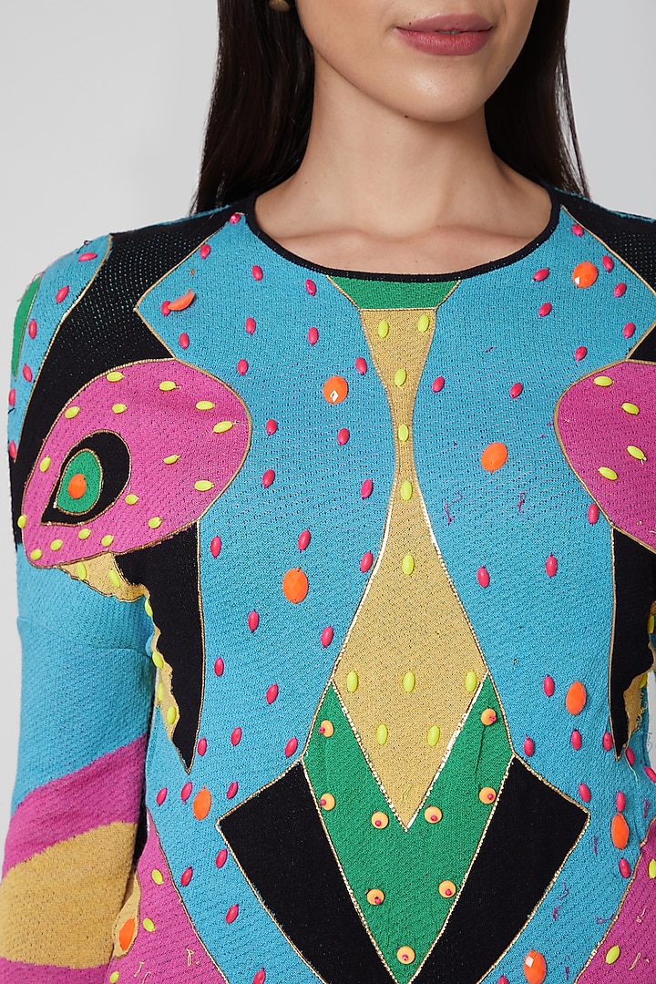 Multi Colored Knitted Sweater by Manish Arora at Pernia's Pop Up Shop