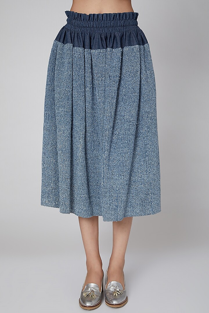 Grey Skirt With Gathers by Manish Arora at Pernia's Pop Up Shop