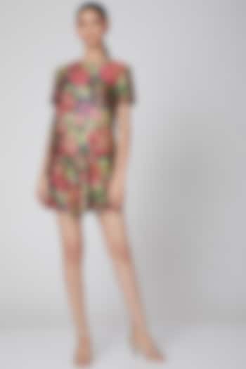 Red Floral Printed Top by Manish Arora