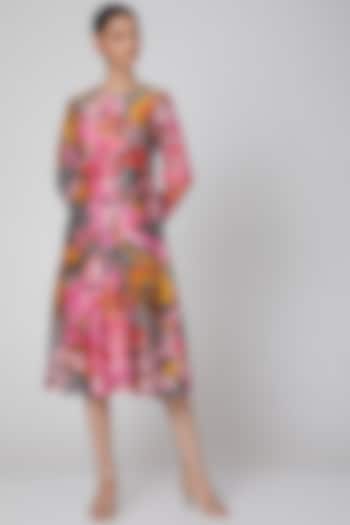 Blush Pink Cotton Chanderi Summer Dress by Manish Arora at Pernia's Pop Up Shop