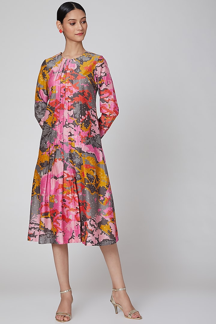 Blush Pink Cotton Chanderi Summer Dress by Manish Arora at Pernia's Pop Up Shop