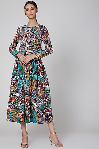 Mint Green Embroidered Dress by Manish Arora
