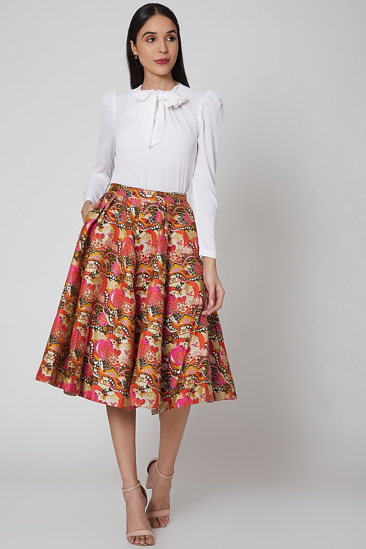 Multi Colored Brocade Skirt by Manish Arora