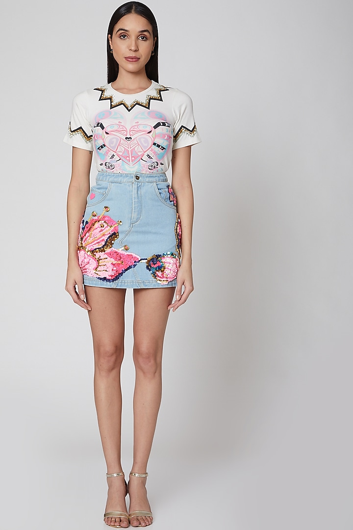 White Embroidered Top by Manish Arora