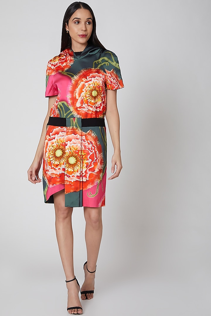 Multi Colored Floral Dress  by Manish Arora