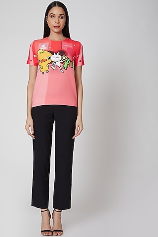 Orange Tuzki Bunny Printed Top by Manish Arora