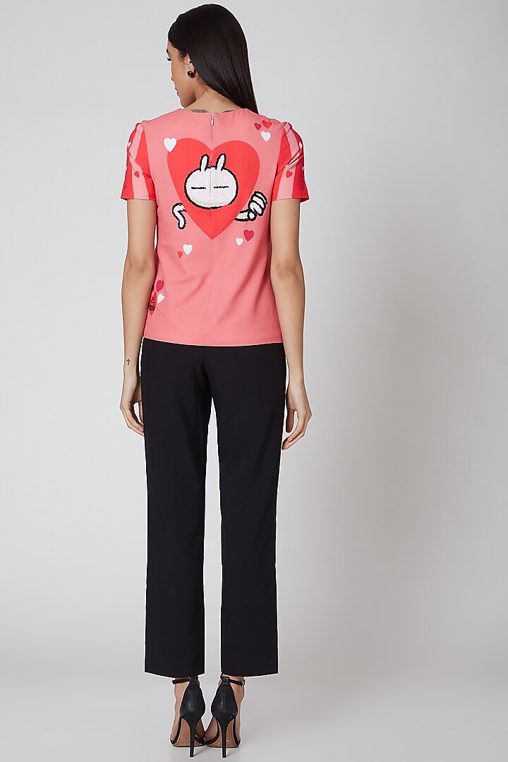 Orange Tuzki Bunny Printed Top by Manish Arora at Pernia's Pop Up Shop