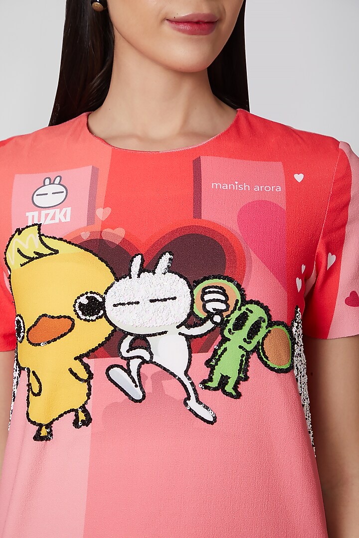 Orange Tuzki Bunny Printed Top by Manish Arora at Pernia's Pop Up Shop