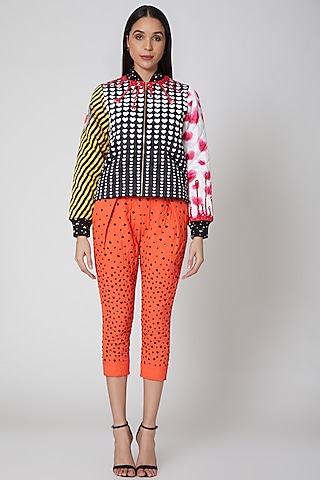 Orange Embroidered Pants by Manish Arora