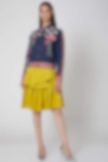 Yellow Draped Skirt by Manish Arora