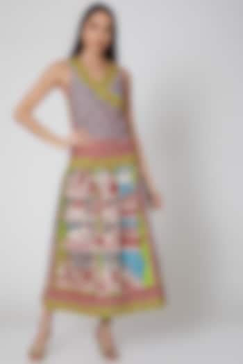 Multi Colored Embroidered Sleeveless Dress  by Manish Arora