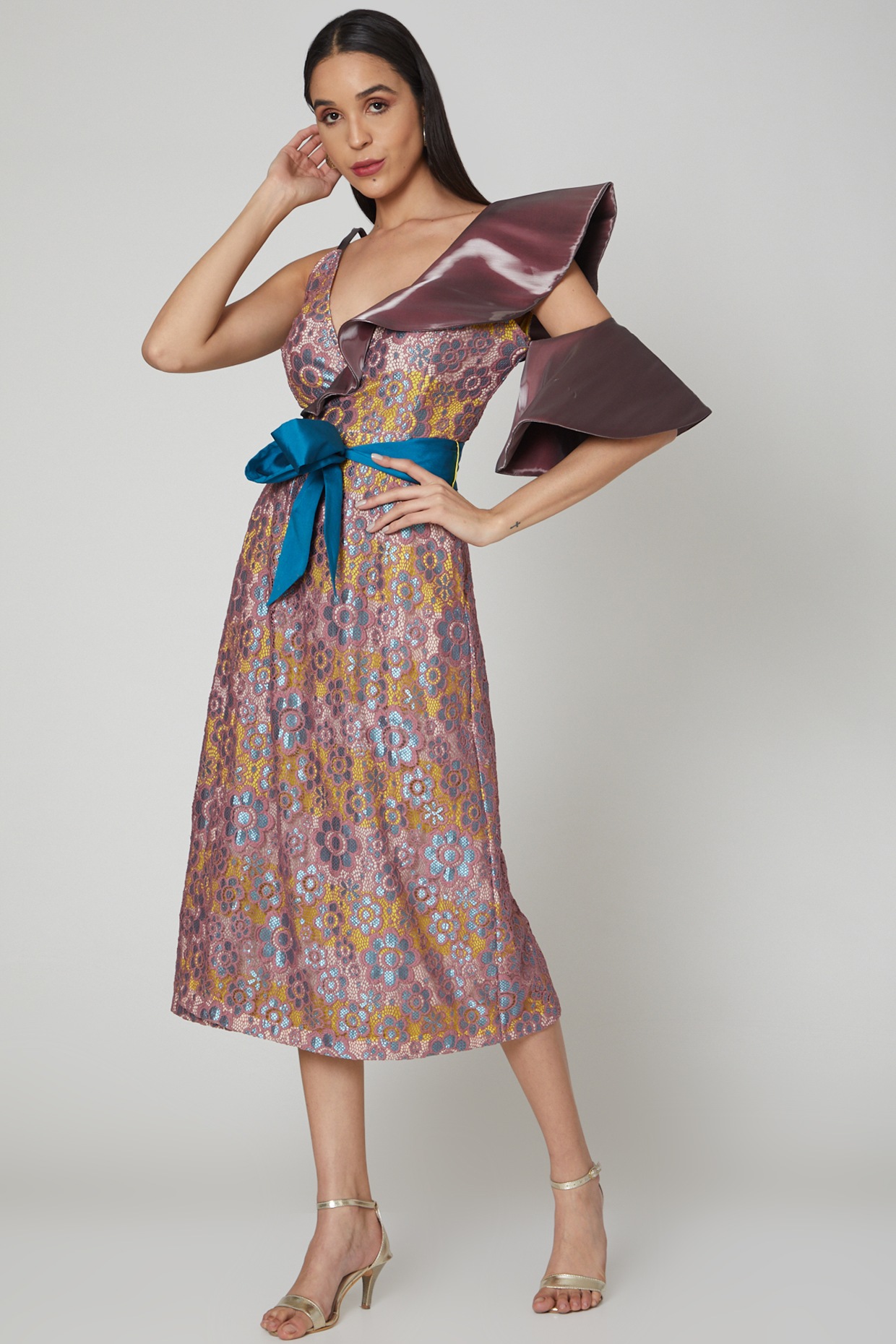 copper lace dress