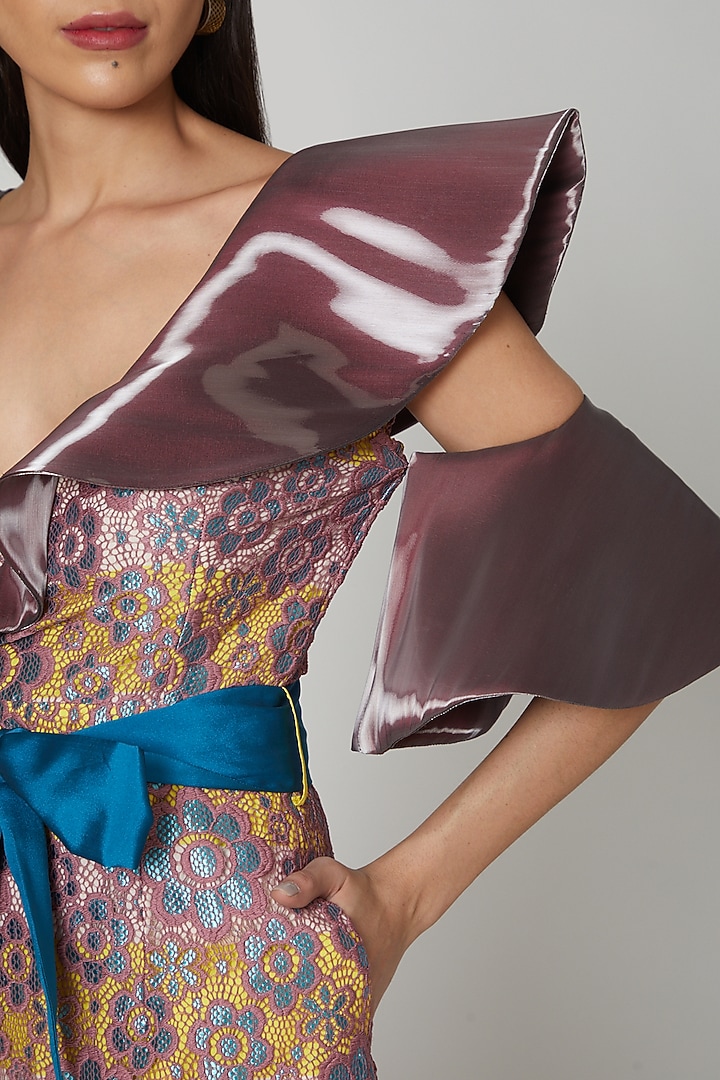 Copper Lace Vacation Dress by Manish Arora at Pernia's Pop Up Shop