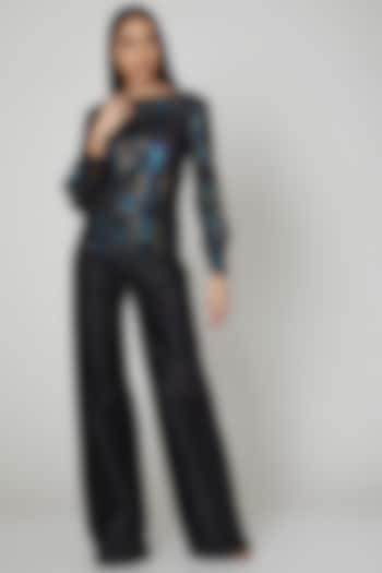 Black Rexine Top by Manish Arora at Pernia's Pop Up Shop