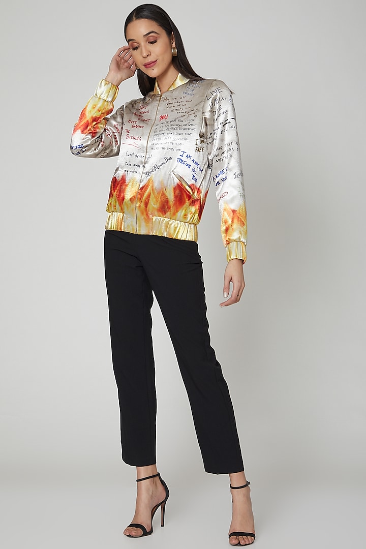 Multi Colored Printed Bomber Jacket by Manish Arora
