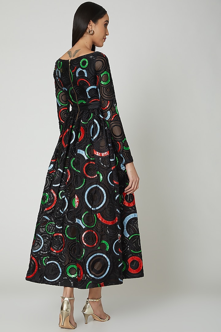 Black Embroidered Gown by Manish Arora at Pernia's Pop Up Shop