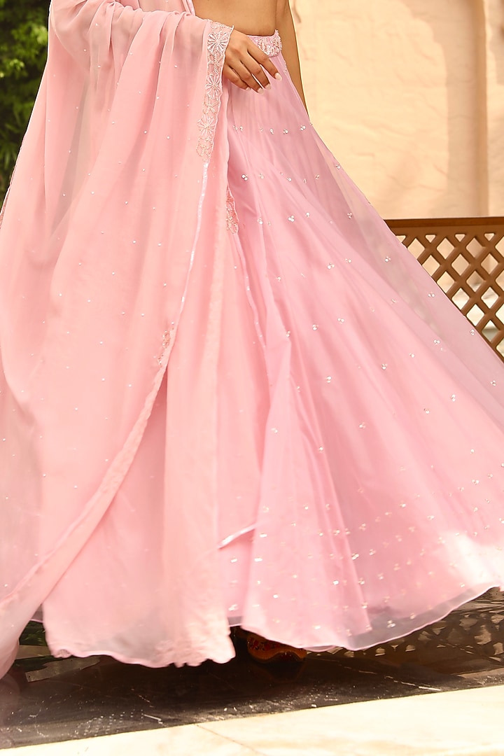 Pink Organza Wedding Lehenga Set by Studio Imbaali at Pernia's Pop Up Shop