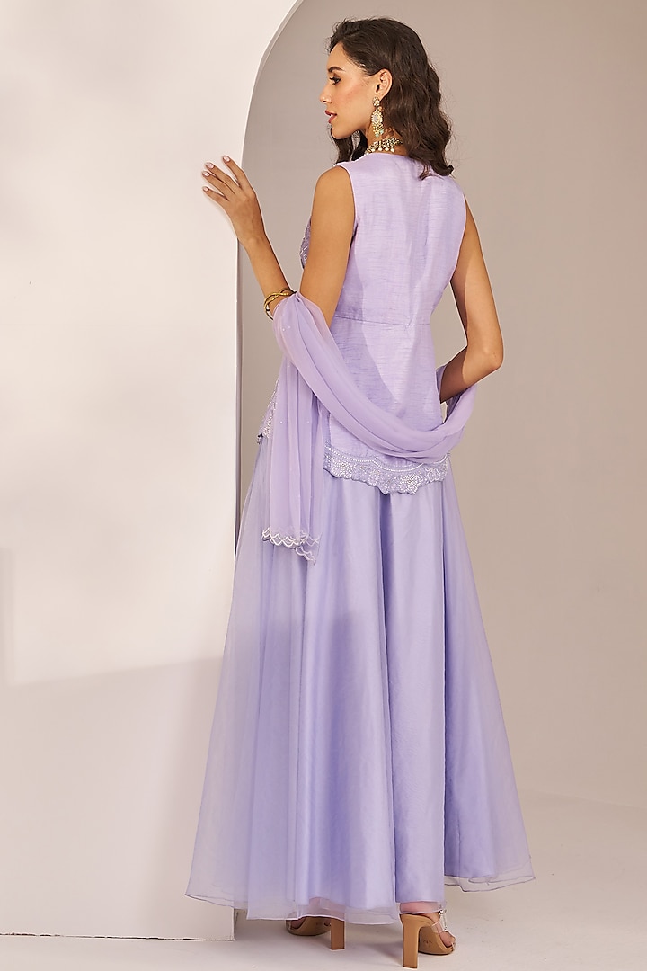 Hydrangea Blue Organza Wedding Sharara Set by Studio Imbaali at Pernia's Pop Up Shop