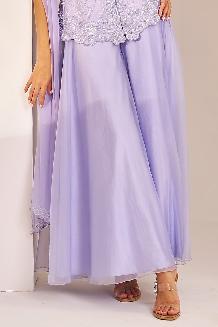 Hydrangea Blue Organza Wedding Sharara Set by Studio Imbaali at Pernia's Pop Up Shop