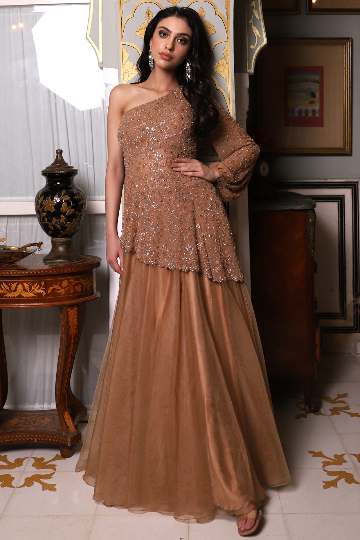 peplum top with skirt indian