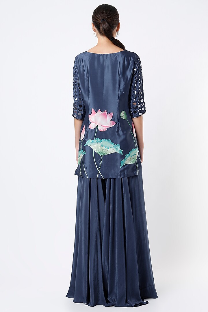 Blue Printed Kurta Set by Izzumi Mehta at Pernia's Pop Up Shop