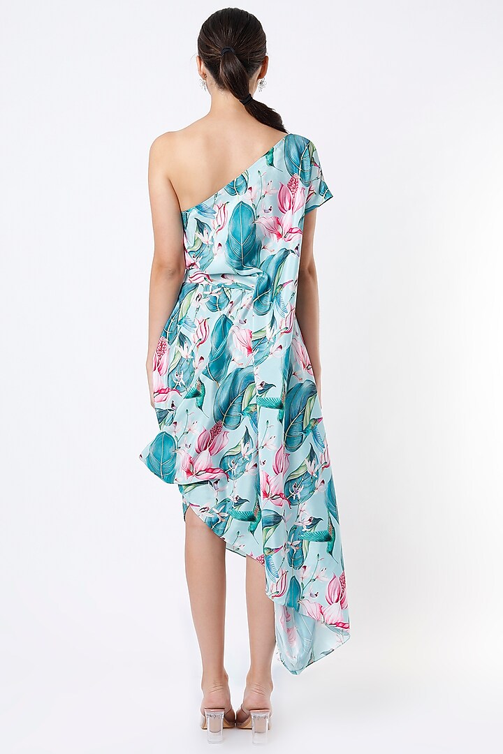 Turquoise & Pink Printed Kaftan by Izzumi Mehta at Pernia's Pop Up Shop