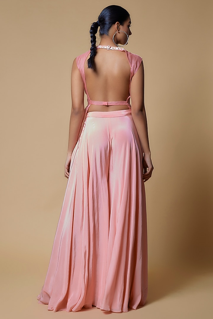 Pink Crepe Palazzo Pant Set by Izzumi Mehta at Pernia's Pop Up Shop