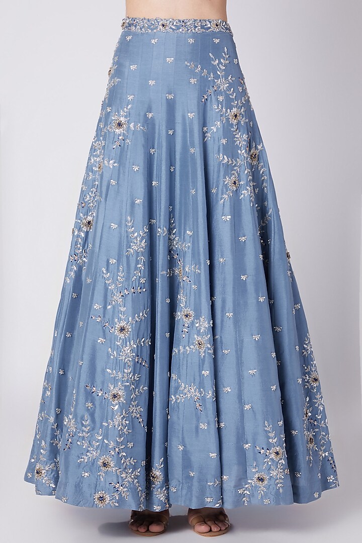 Indigo Blue Embroidered Wedding Lehenga Set by Izzumi Mehta at Pernia's Pop Up Shop
