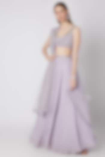Light Purple Embellished Wedding Lehenga Set by Izzumi Mehta at Pernia's Pop Up Shop