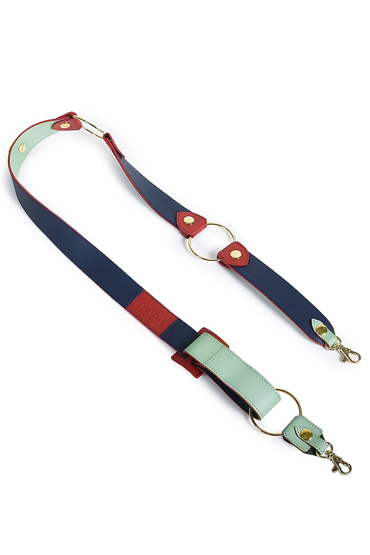 Mint Green & Blue Leather Belt With Evil Eye Charm by Immri at Pernia's Pop Up Shop