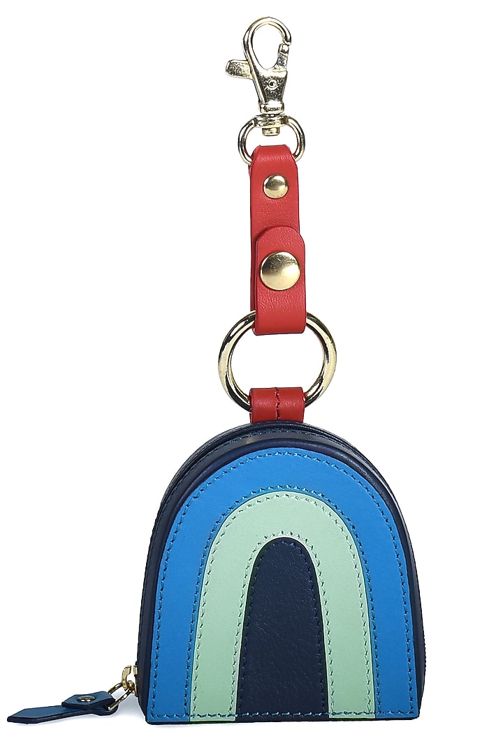 Mint Green & Blue Leather Belt With Evil Eye Charm by Immri at Pernia's Pop Up Shop