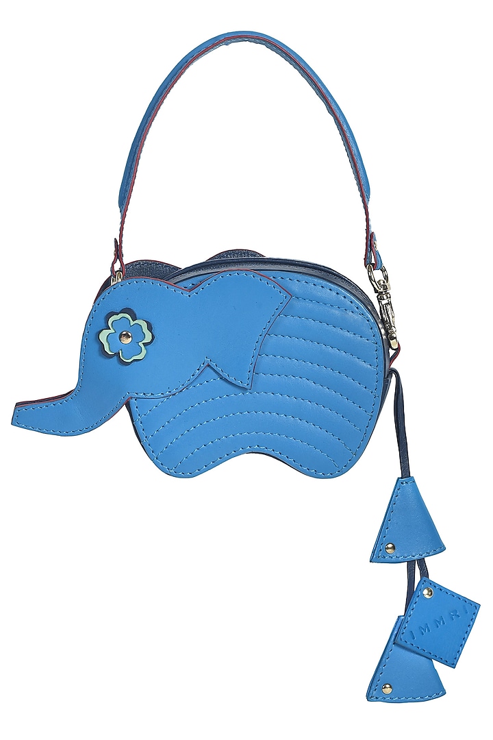 Blue Handcrafted Hathi Mini Bag by Immri