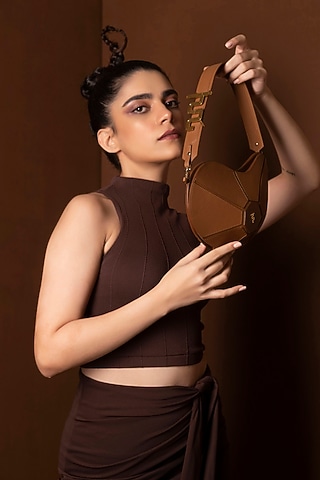 Nude Leather Handbag by Immri